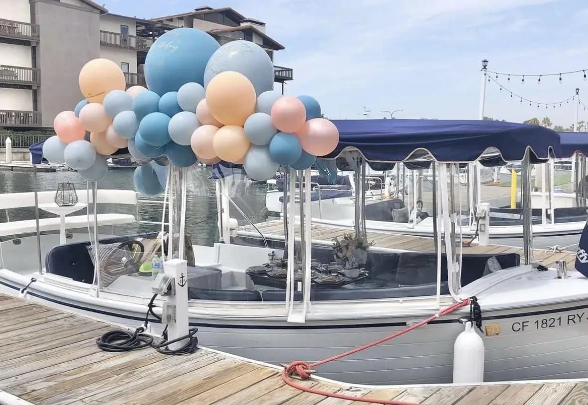 Blue balloon garland