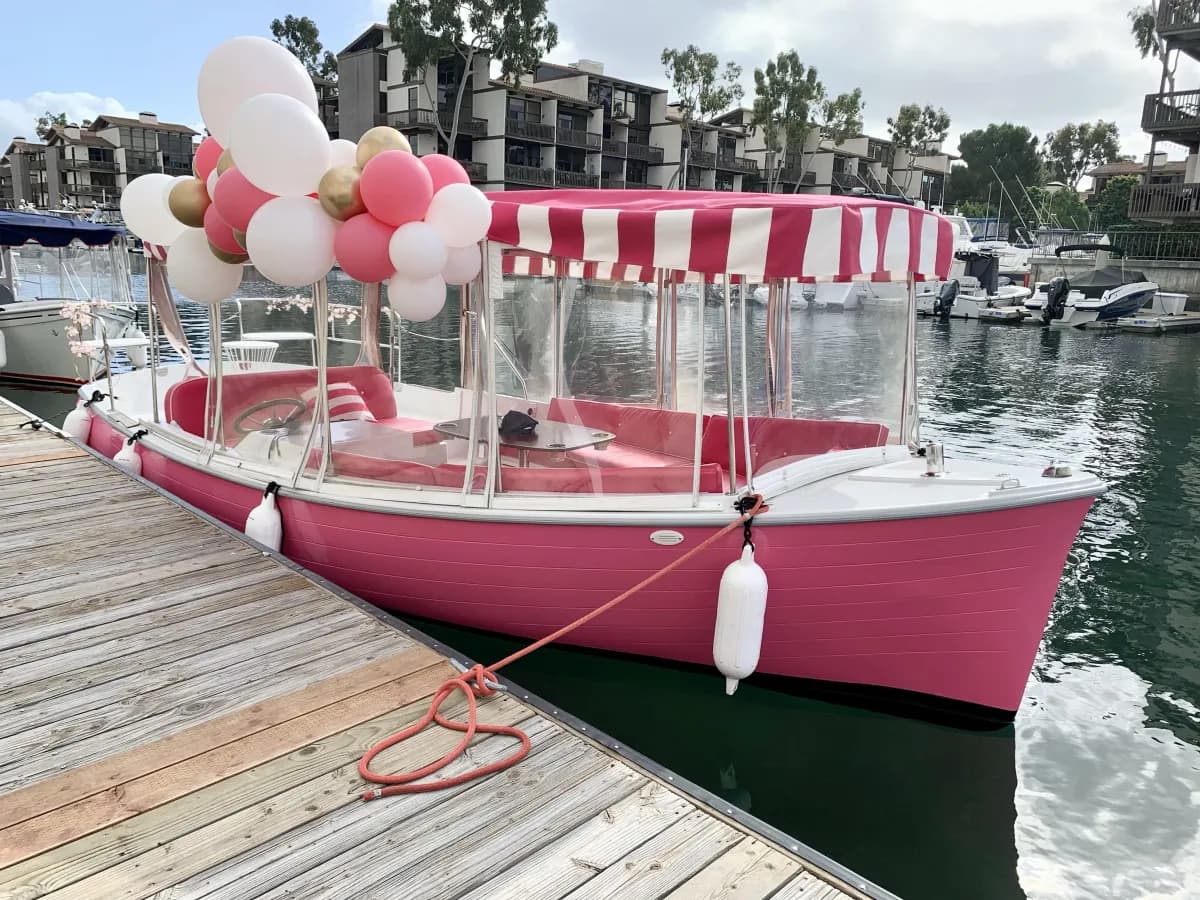 Pink and gold balloon garland